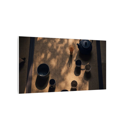Shibui Tea Ceremony Canvas Art - Dark Japandi Shadow Zen