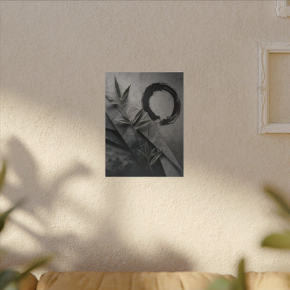 Winter Paper Fold Enso Canvas Art | Serene Decor