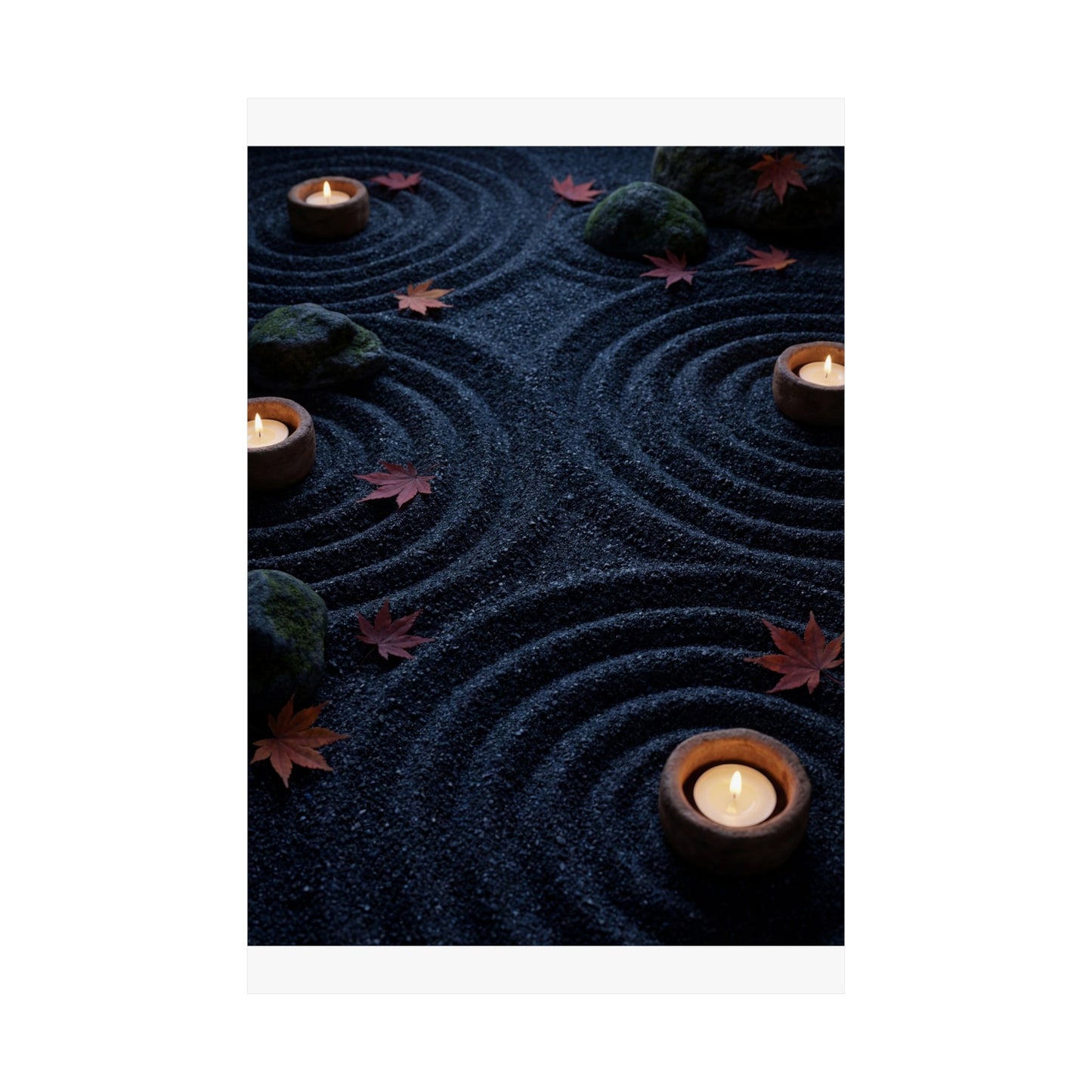 Autumn Rock Garden Dark Texture Wall Art Print | Luxurious Decor