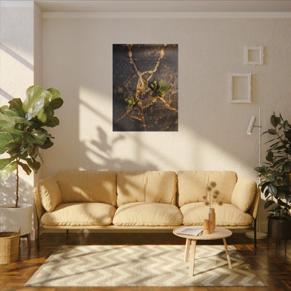 Rust Patina Gold Repair Canvas Art | Resilient Kintsugi Art