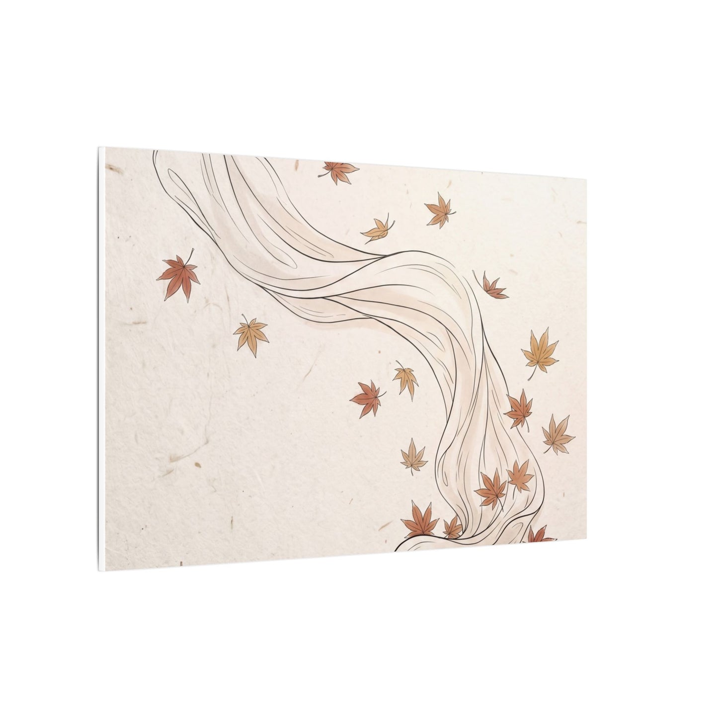 Japandi Silk Drape in Dawn | Minimal Line Canvas Art