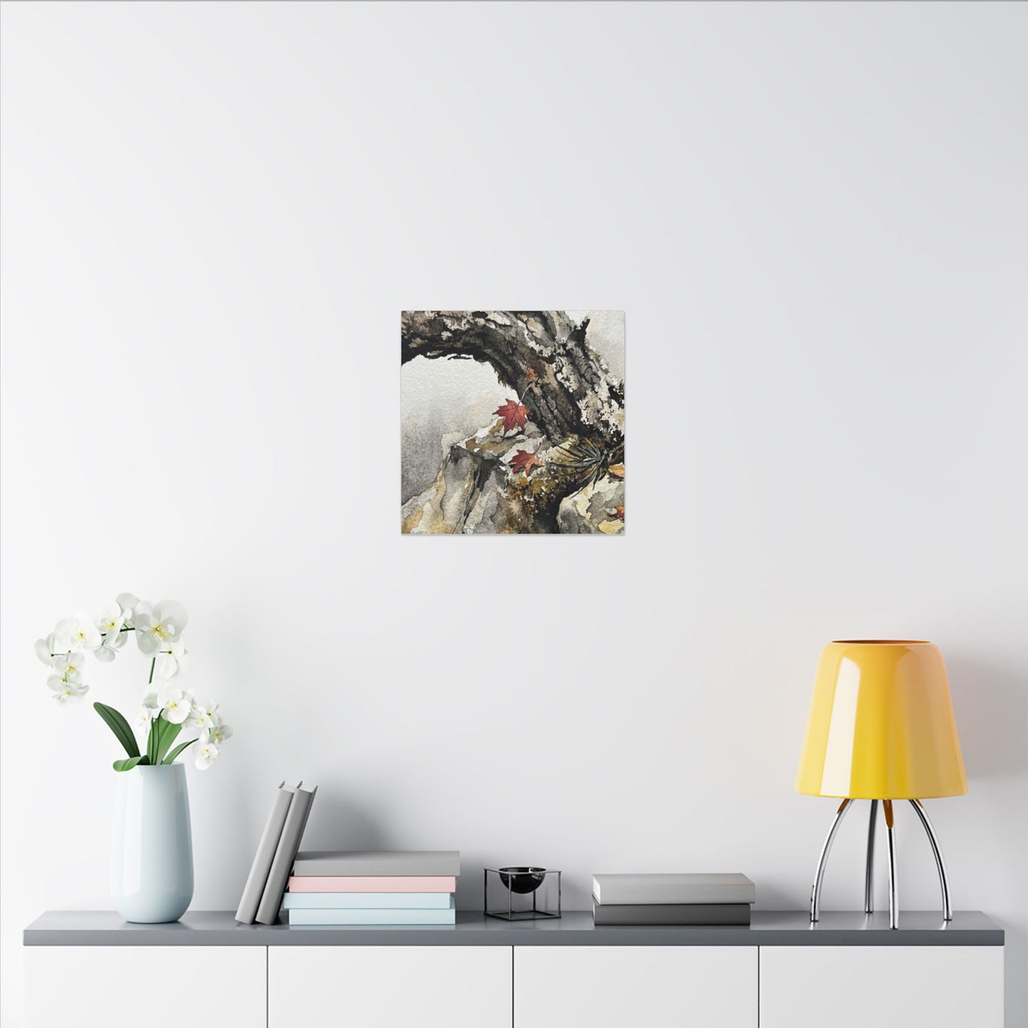 Pine Tree Autumn Canvas Art | Japandi Earthy Design