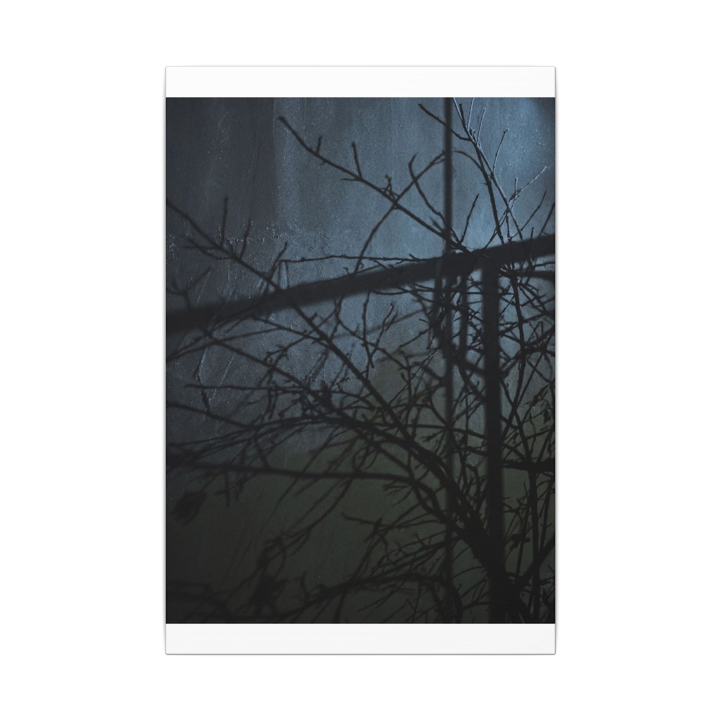 Moonlight Shadow Play Canvas Art - Dark Japandi Shibui