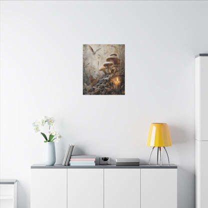 Wild Mushrooms Texture Canvas Art | Elegant Japandi Art
