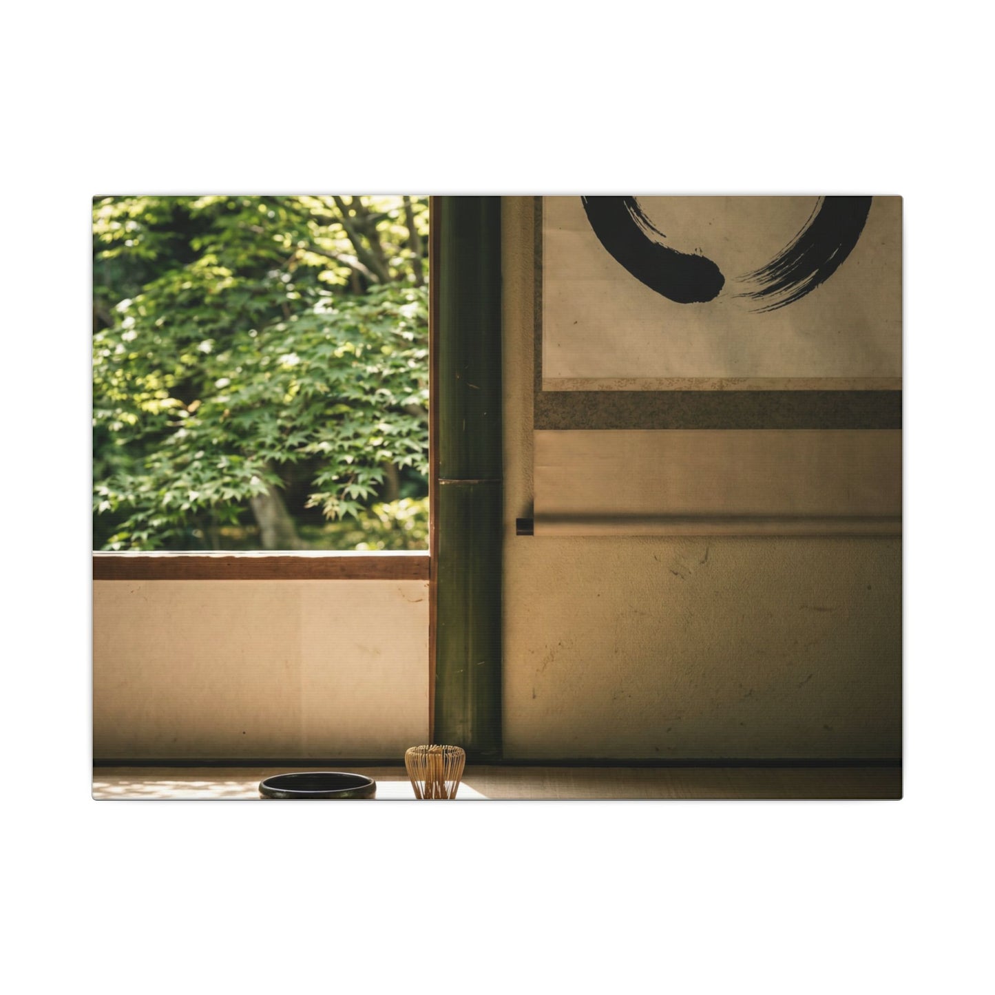 Tea Ceremony Enso Canvas Art | Serene Zen Art Art Print