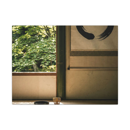 Tea Ceremony Enso Canvas Art | Serene Zen Art Art Print
