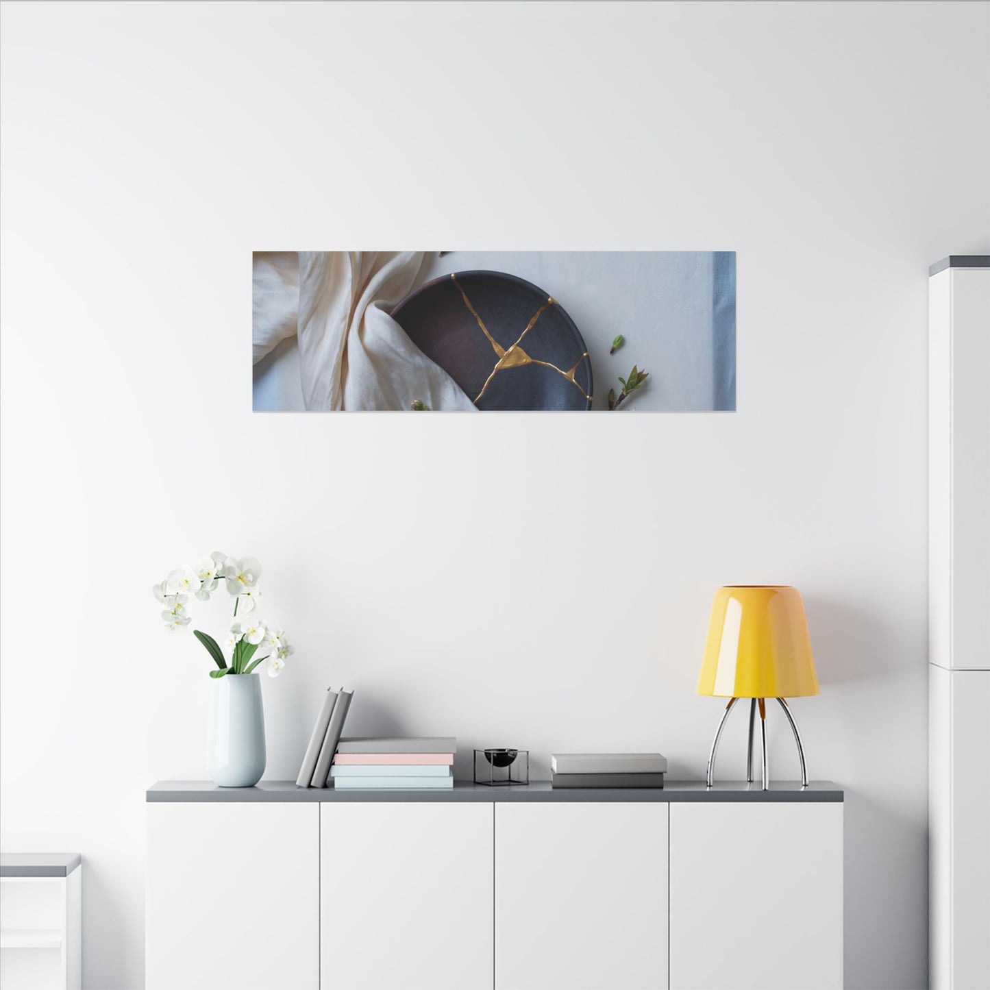 Ma Silk Drape Canvas Art - Kintsugi Gold Repair
