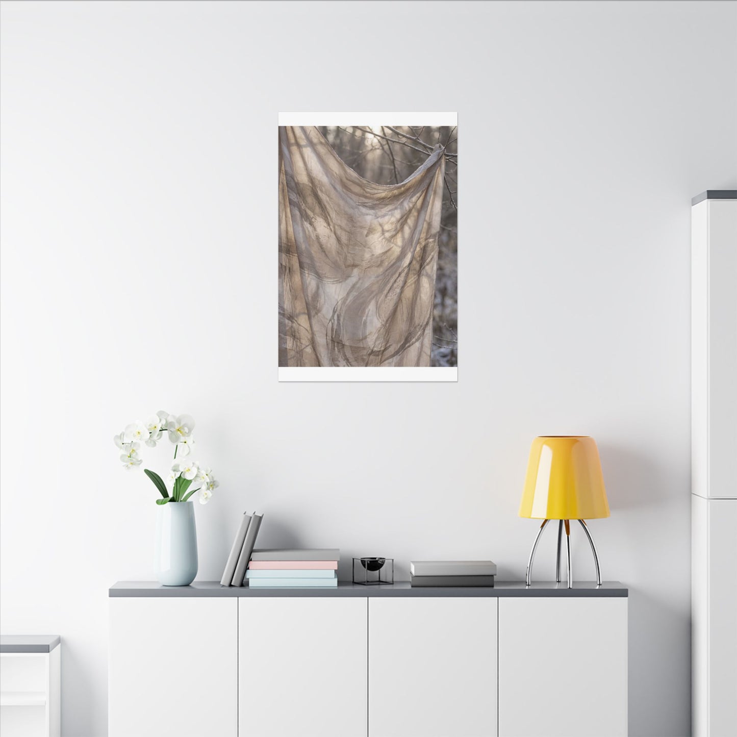 Ma Silk Drape Canvas Art - Japandi Japanese Pattern
