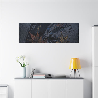 Sophisticated Ink Brushstroke Canvas Art - Dark Texture Dark Japandi