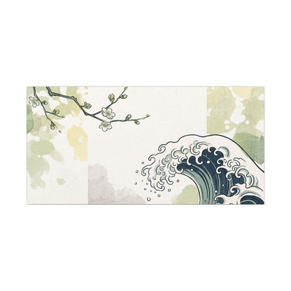 Spring Ocean Wave Ukiyo E Inspired Canvas Art | Serene Decor