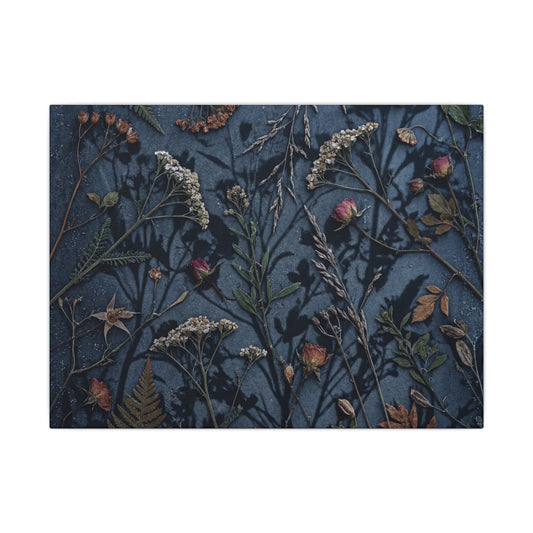 Nostalgic Shadow Play Canvas Art - Herbarium Cottagecore Art Print