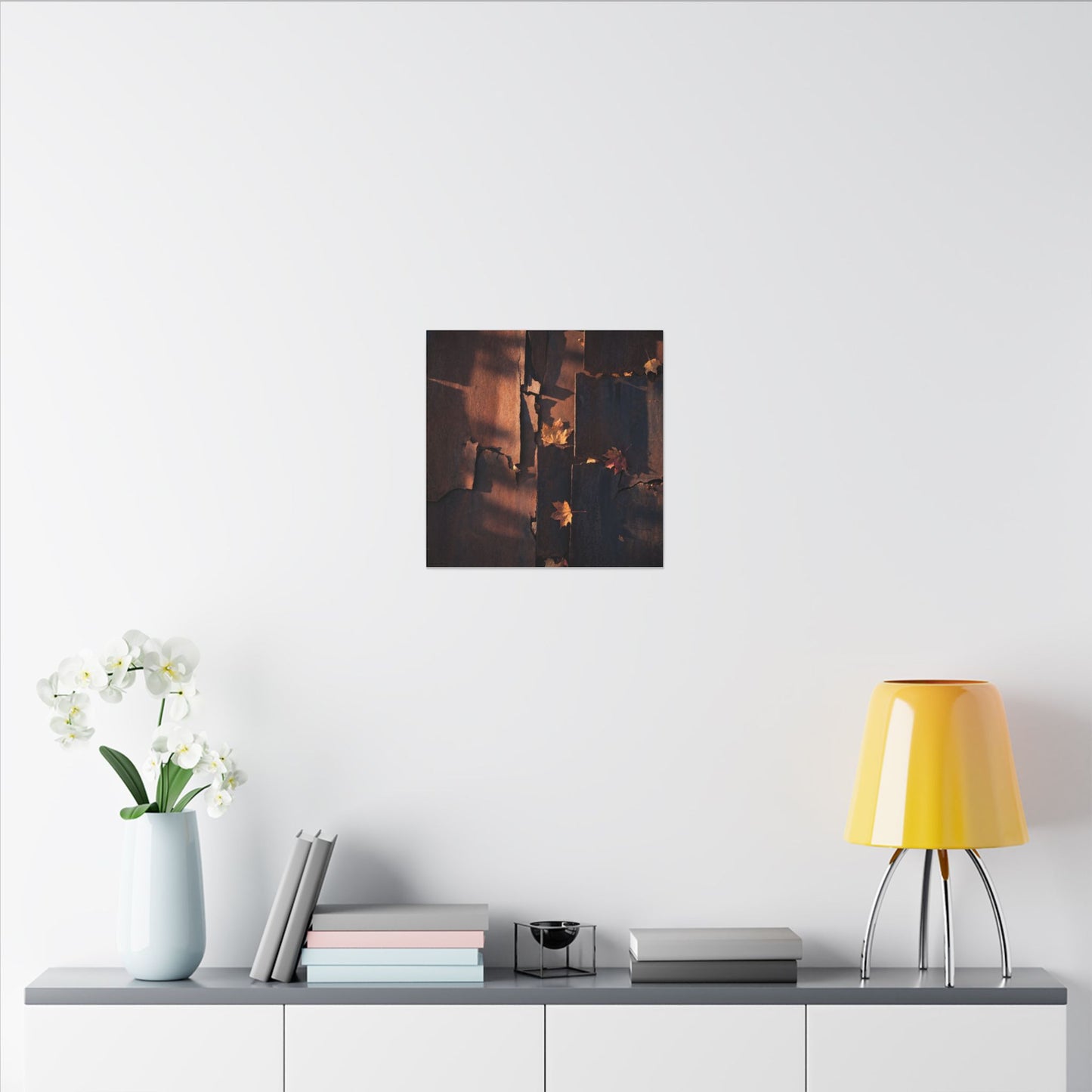 Seijaku Rust Patina Canvas Art - Dark Japandi Shadow Zen