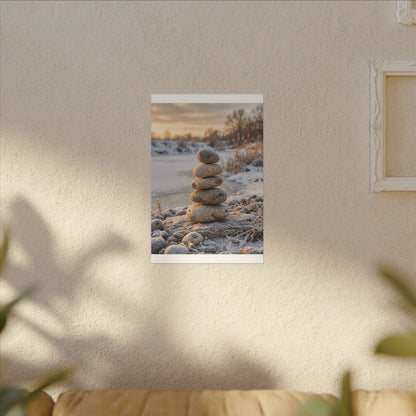 Ma River Stones Canvas Art - Japandi Japanese Pattern