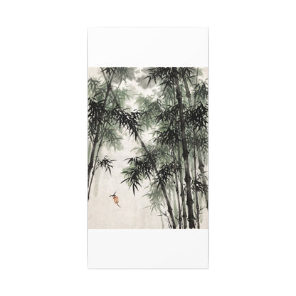Zen Bamboo Grove in Overcast | Sumi E Canvas Art