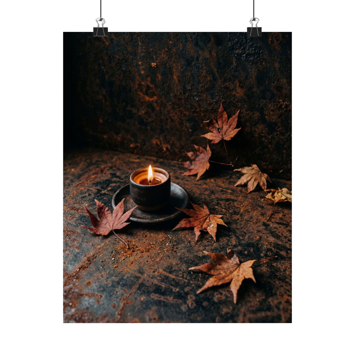 Dark Japandi Rust Patina in Candlelight | Shadow Zen Wall Art Print Art Print