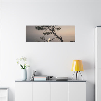 Dawn Pine Tree Canvas Art - Dark Japandi Datsuzoku
