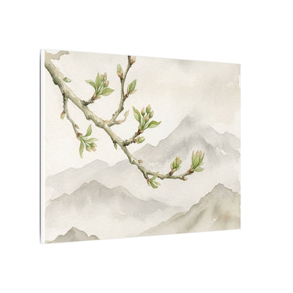 Spring Mountain Mist Watercolor Canvas Art | Cozy Decor