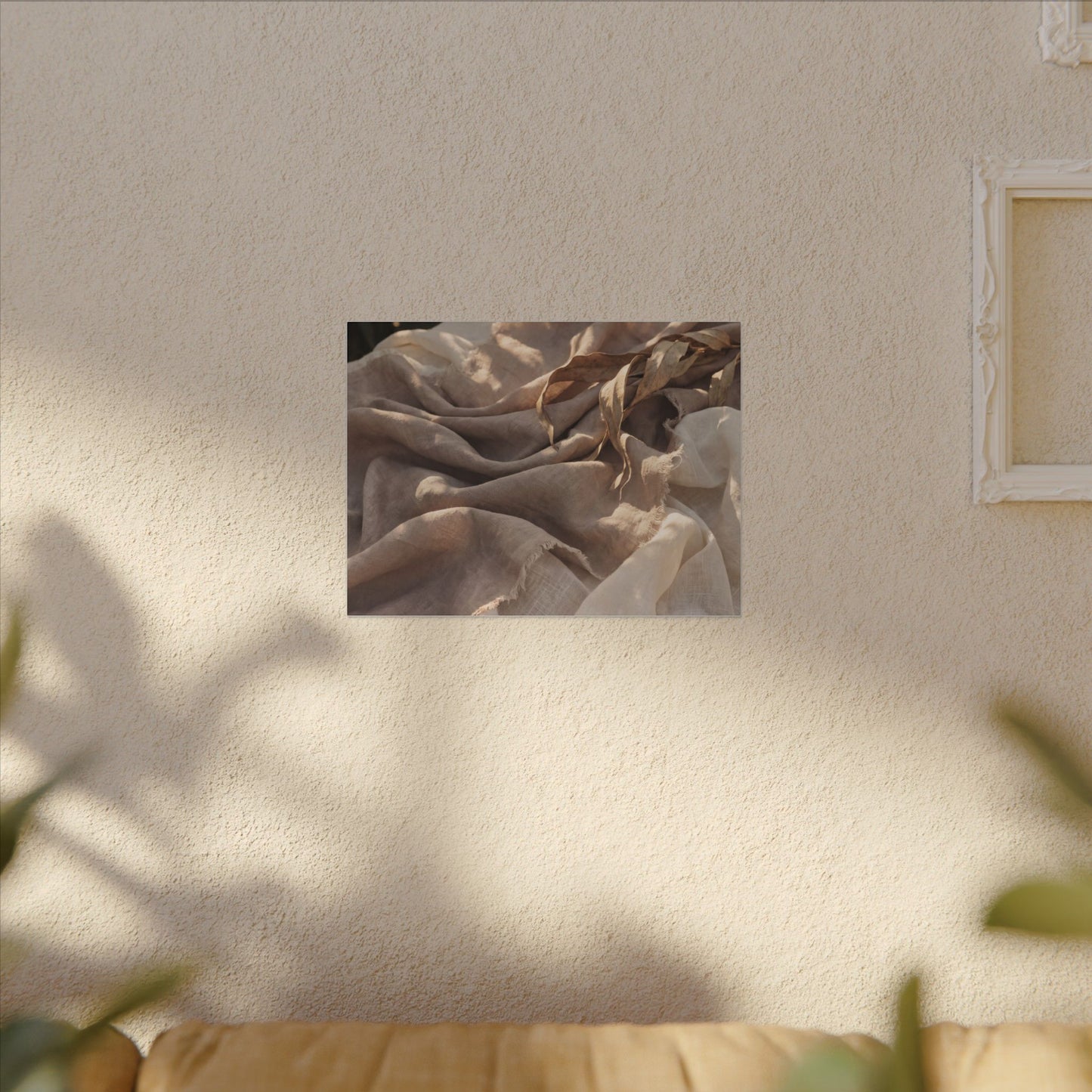 Silk Drape Summer Canvas Art | Japandi Neutral Design