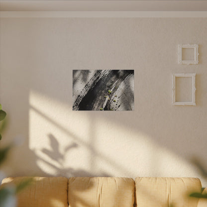 Ink Brushstroke Canvas Art | Spring Dark Japandi Moody Minimal Art
