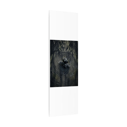 Moody Rock Garden Canvas Art - Dark Texture Dark Japandi