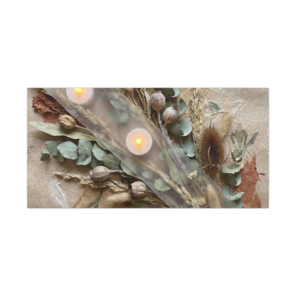 Candlelight Dried Flowers Canvas Art - Japandi Kanso