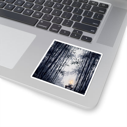 Candlelight Bamboo Grove Sticker - Zen Ma Art Print