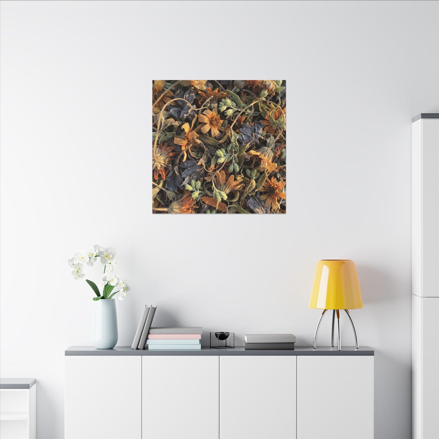Spring Dried Flowers Japanese Pattern Canvas Art | Warm Decor