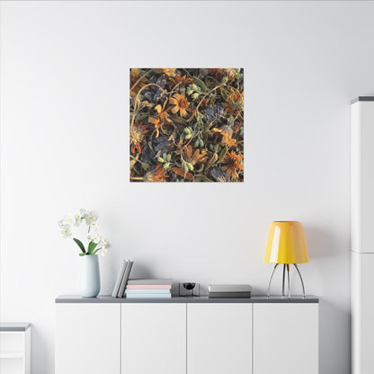 Spring Dried Flowers Japanese Pattern Canvas Art | Warm Decor