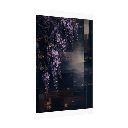 Dawn Wisteria Canvas Art - Dark Japandi Fukinsei