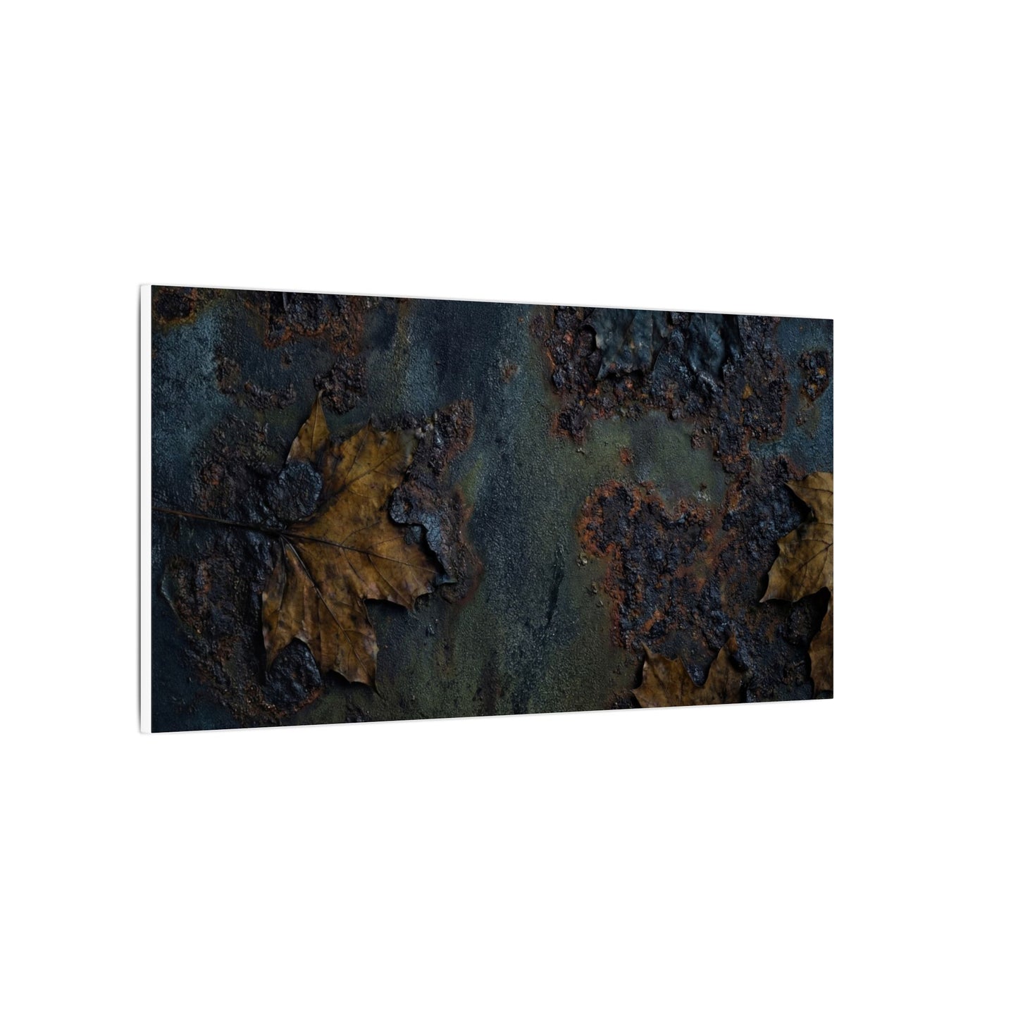 Shibui Rust Patina Canvas Art - Dark Japandi Charcoal Ink