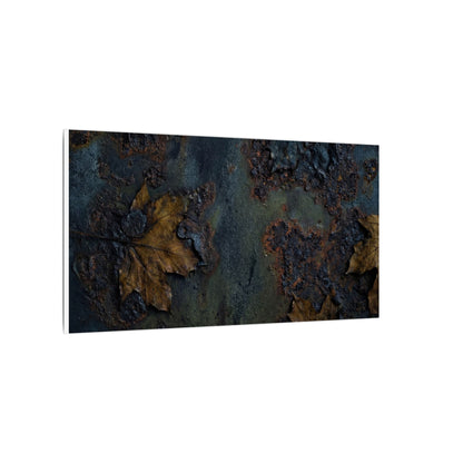 Shibui Rust Patina Canvas Art - Dark Japandi Charcoal Ink