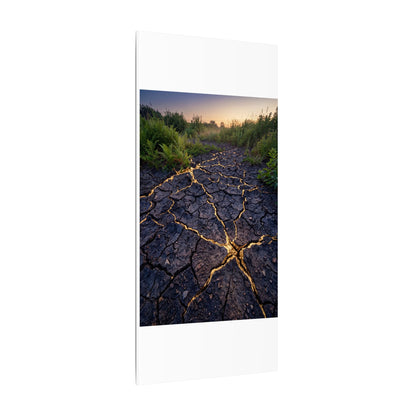 Cracked Earth Canvas Art | Summer Kintsugi Crackle Gold Art