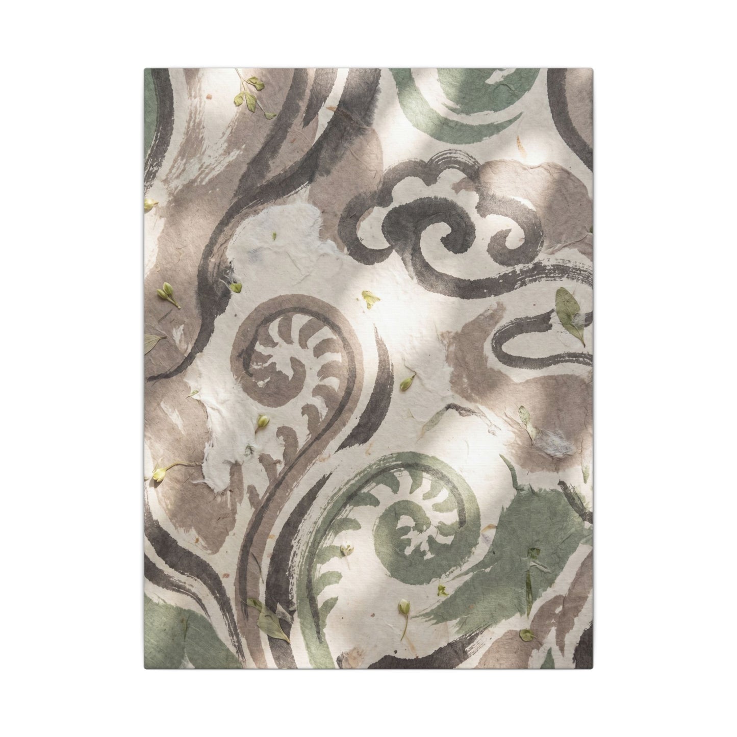Dappled Ink Brushstroke Canvas Art - Japandi Ma