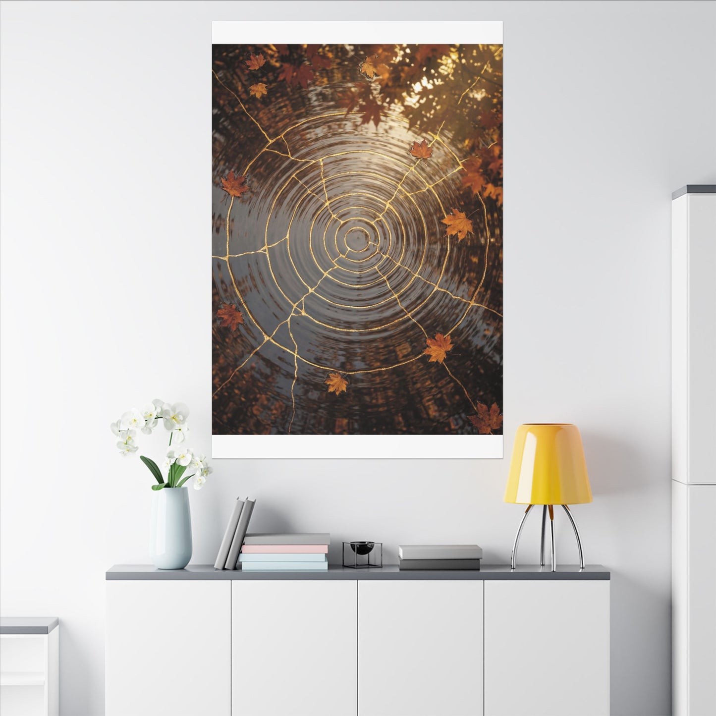 Artful Water Ripple Canvas Art - Gold Vein Kintsugi
