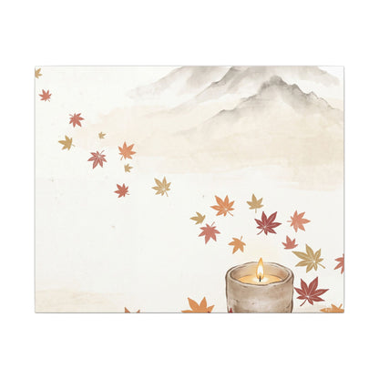 Earthy Mountain Mist Canvas Art - Japanese Pattern Japandi