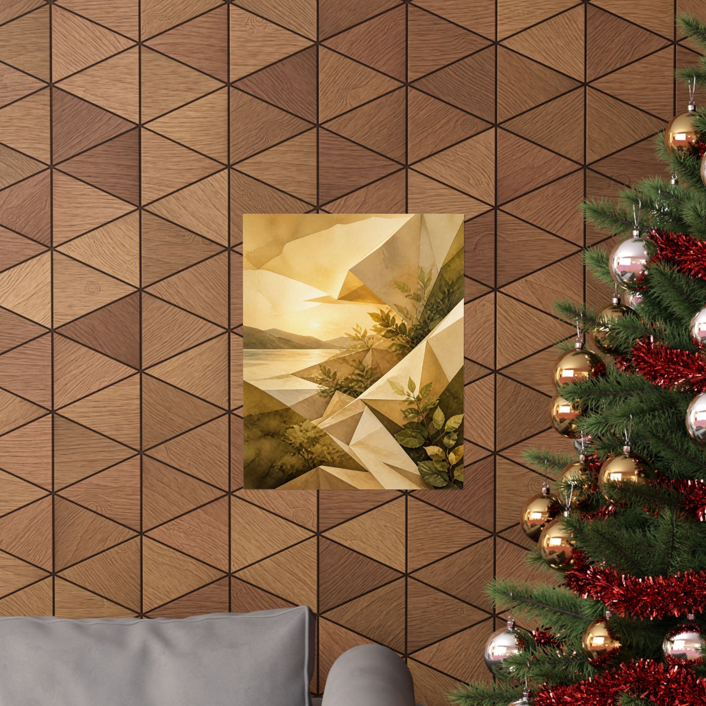 Golden Hour Paper Fold Wall Art Print - Japandi Ma