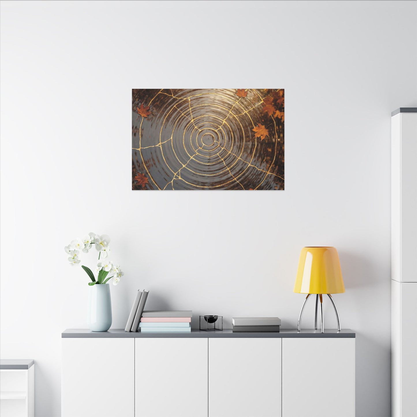 Artful Water Ripple Canvas Art - Gold Vein Kintsugi