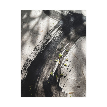 Ink Brushstroke Canvas Art | Spring Dark Japandi Moody Minimal Art
