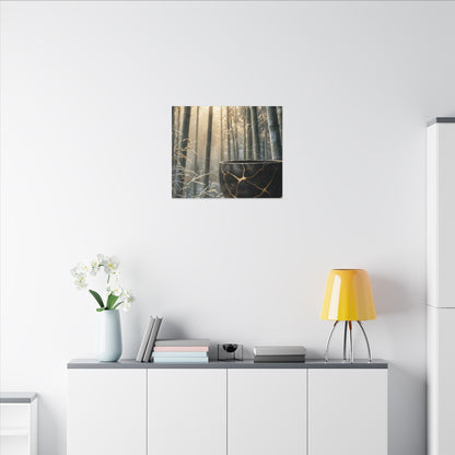 Fukinsei Bamboo Grove Canvas Art - Kintsugi Gold Repair