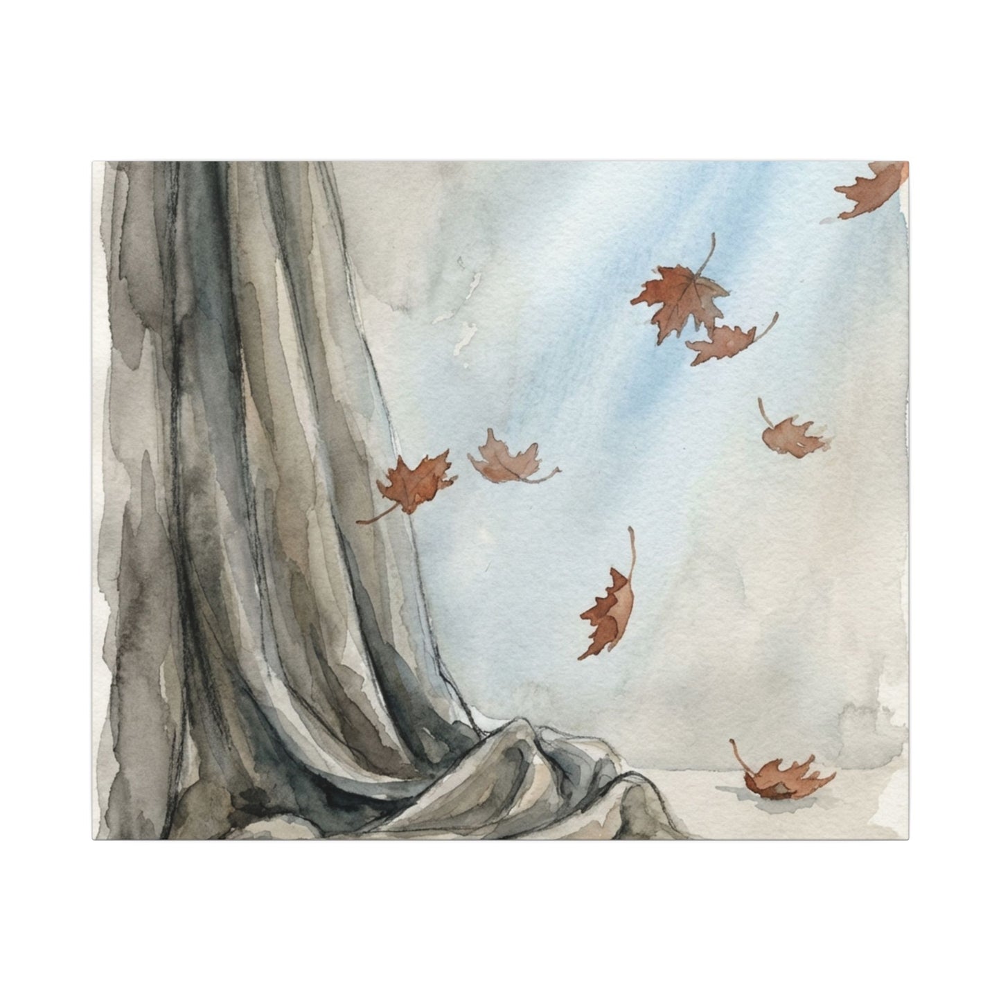 Ma Silk Drape Canvas Art - Japandi Watercolor