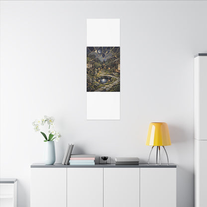 Kintsugi Moonlit Garden in Candlelight | Gold Vein Canvas Art