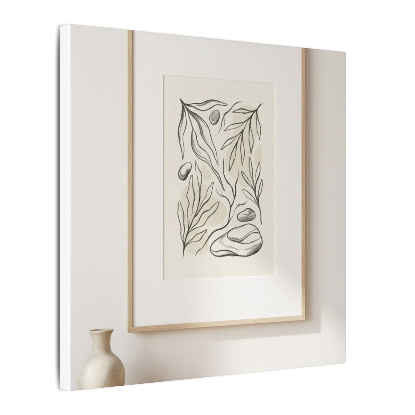 Japandi Charcoal Canvas Art