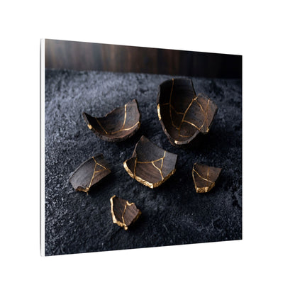 Winter Broken Pottery Shadow Zen Canvas Art | Bold Decor