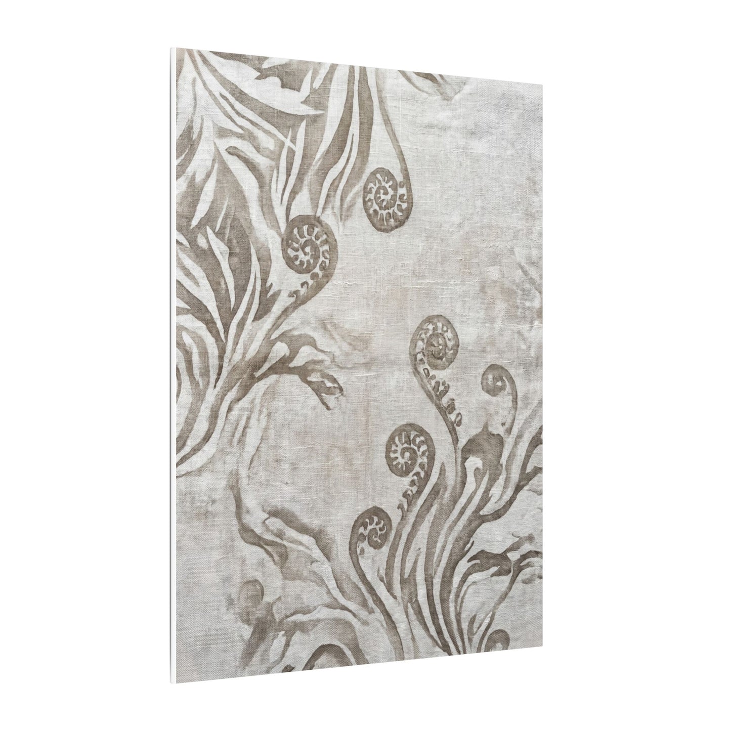 Japandi Fern Unfurling in Overcast | Japanese Pattern Canvas Art