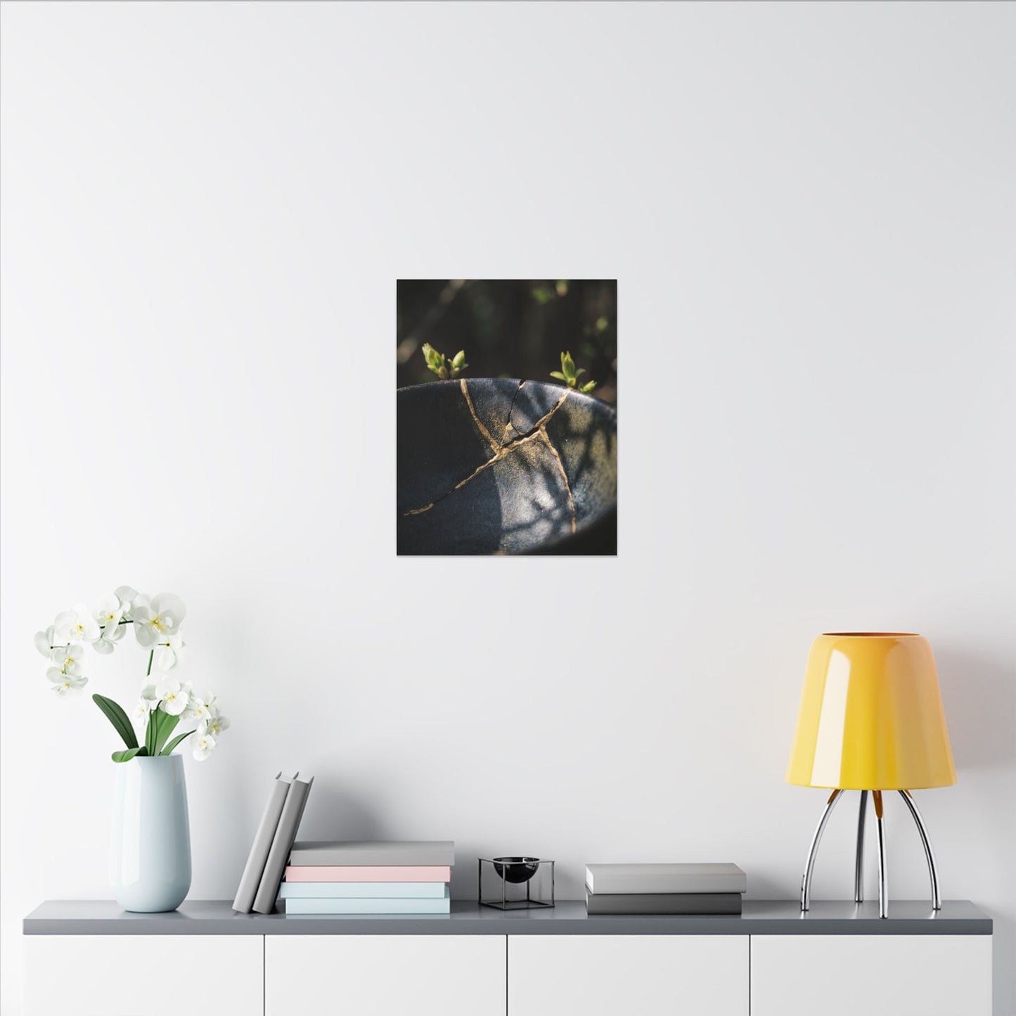 Seijaku Broken Pottery Canvas Art - Dark Japandi Shadow Zen