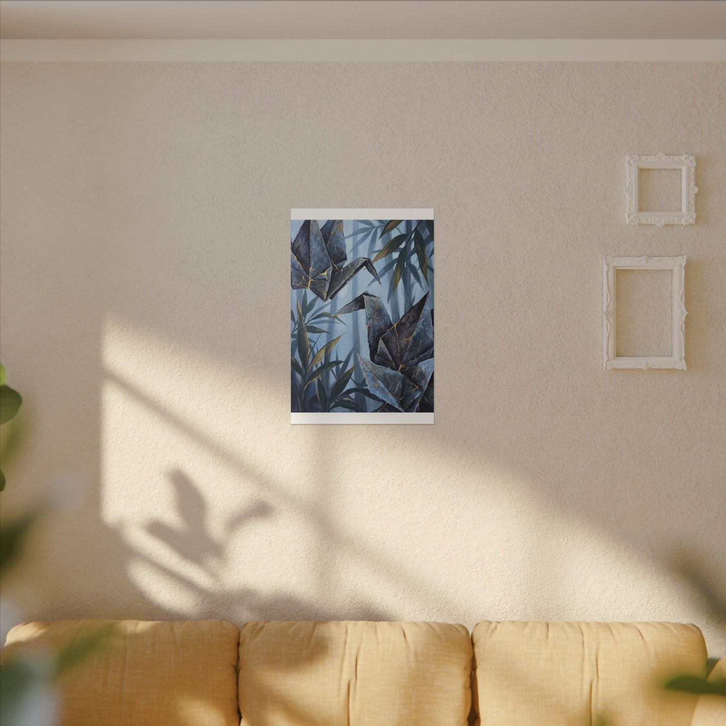 Paper Fold Canvas Art | Summer Kintsugi Crackle Gold Art