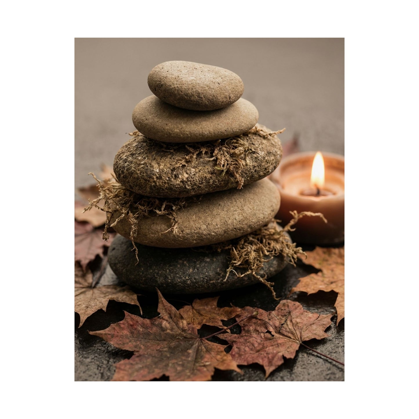 River Stones Texture Wall Art Print | Elegant Japandi Art
