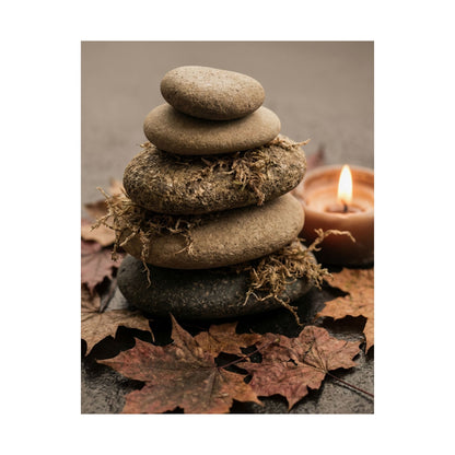 River Stones Texture Wall Art Print | Elegant Japandi Art