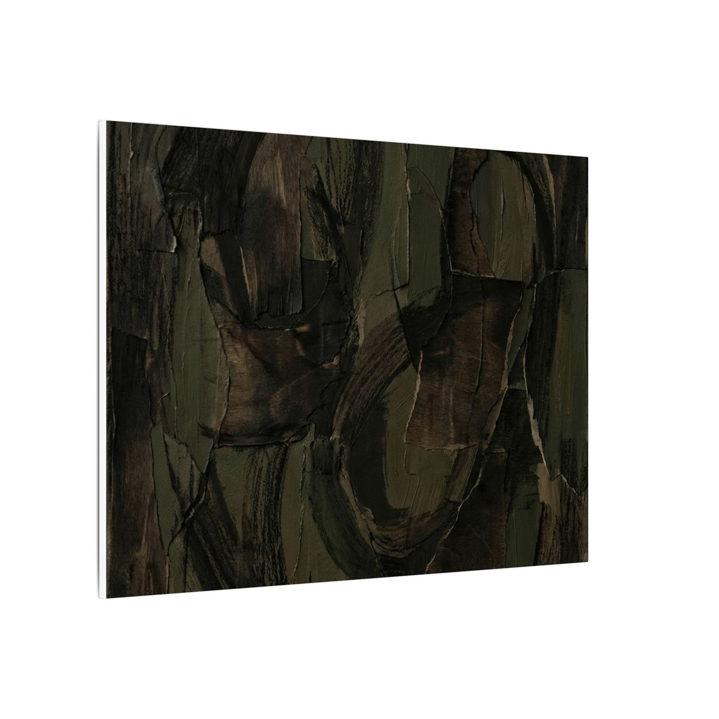 Mixed Media Dark Japandi Textured Canvas Art