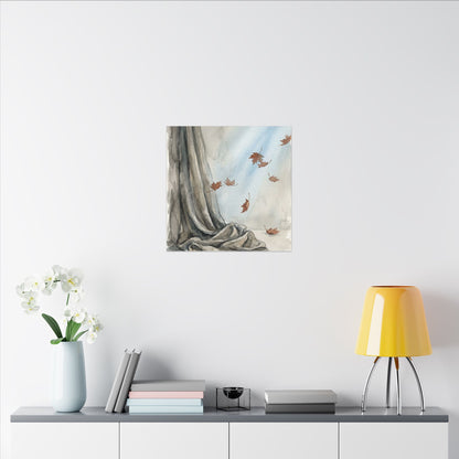 Ma Silk Drape Canvas Art - Japandi Watercolor